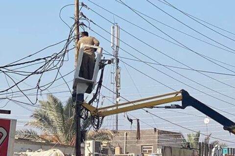 كهرباء ذي قار: ازالة اكثر من 350 حالة تجاوز عن الشبكة الكهربائية جنوب الناصرية