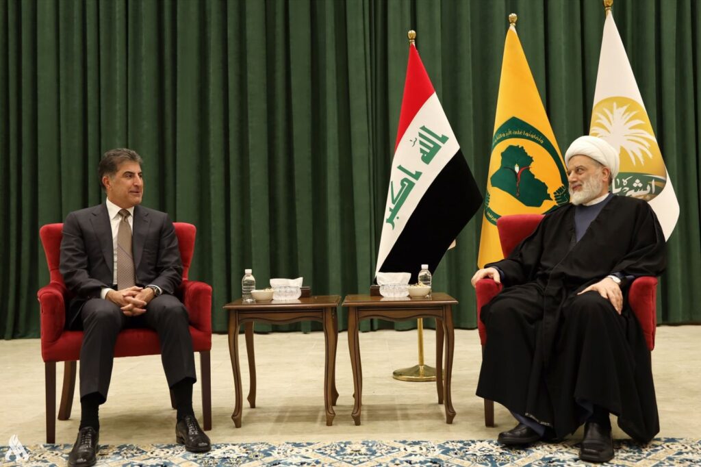 الشيخ حمودي وبارزاني يؤكدان دعم موقف الحكومة الاتحادية بإخراج قوات التحالف الدولي