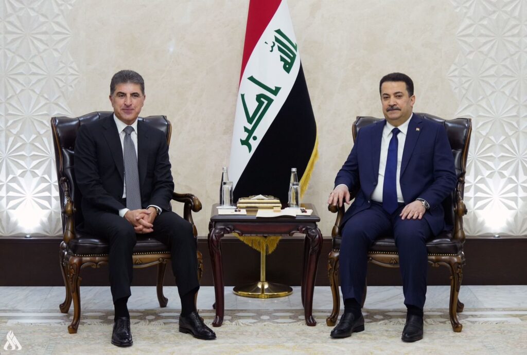 رئيس الوزراء يبحث مع نيجيرفان بارزاني حلّ الملفات والقضايا بين الحكومة والإقليم وفق الدستور