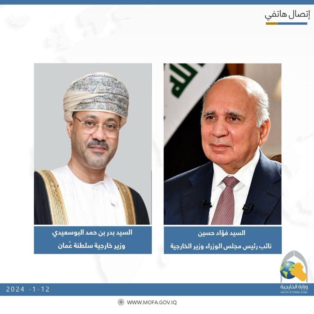 وزير الخارجية ونظيره العماني يؤكدان أهمية ضبط النفس وعدم توسيع دائرة الصراع