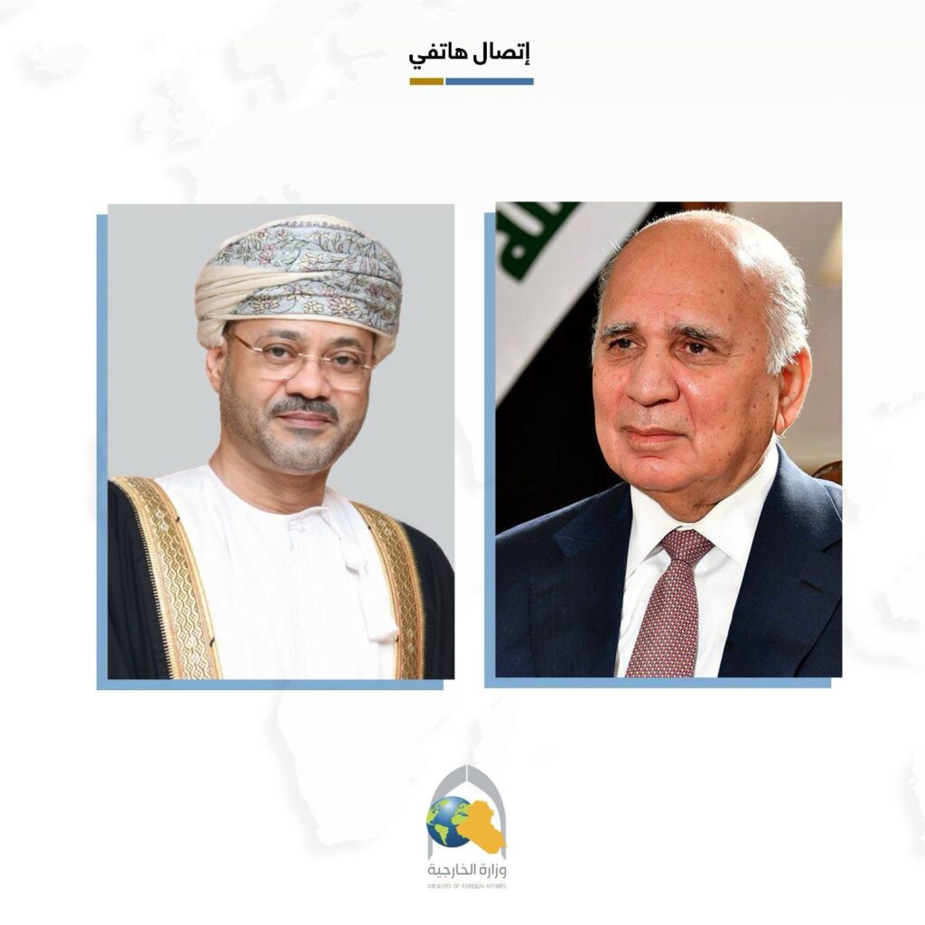 وزير الخارجية يبحث مع نظيره العماني التطورات الأخيرة في العراق والمنطقة
